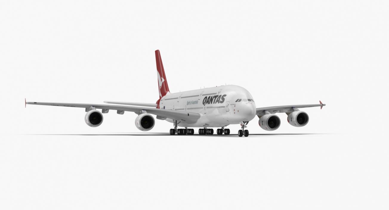 3D Airbus A380-1000 Qantas model